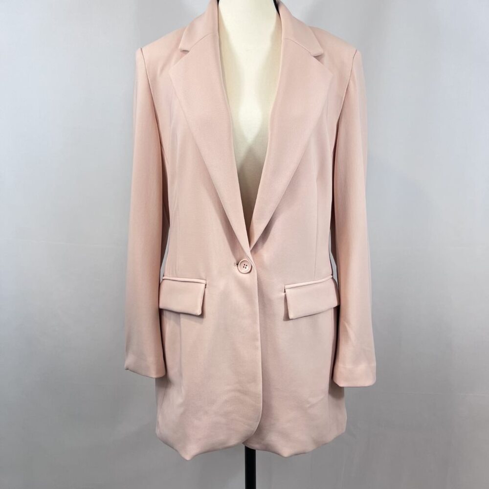 Boston Proper Beyond Travel Classic Boyfriend Blazer jacket pink womens sz 12
